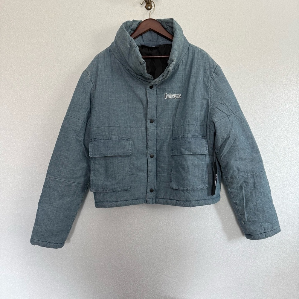 NWT Civil Regime Light Blue Chambray Puffer Jacket Men’s Medium